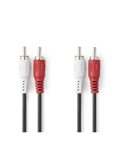 Nedis CAGL24200BK15 - Stereo Audio Kabel | 2x RCA Zástrčka - 2x RCA Zástrčka | 1,5 m | Černá