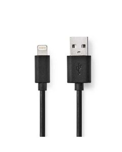 Nedis CCGL39300BK20 - Lightning Kabel| Apple Lightning 8pinový | USB-A Zástrčka | 2 m | Pocínovaná měď / Černá