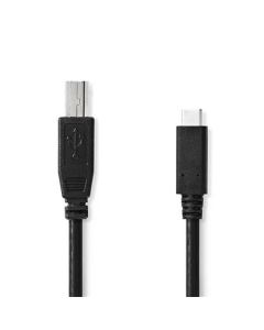 Nedis CCGL60650BK10 - USB 2.0 kabel | USB-C Zástrčka – USB-B Zástrčka | 1 m | Černá 