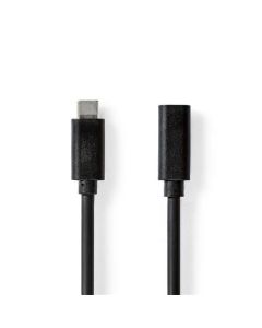 Nedis CCGL64010BK20 - USB 3.2 Gen 1 Kabel | USB-C Zástrčka - USB-C Zásuvka | 2 m | Černá