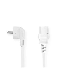 Nedis CEGL10000WT50 - Napájecí Kabel  | Typ F Zástrčka | IEC-320-C13 | Úhlový | Přímý | 5 m | Bílá