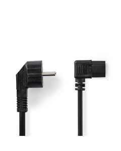 Nedis CEGL10020BK20 - Napájecí Kabel  | Typ F Zástrčka | IEC-320-C13 | Úhlový | Úhlový | 2 m | Černá