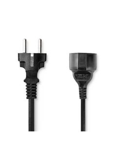 Nedis CEGL10200BK50 - Napájecí kabel | Typ F Zástrčka – Typ F Zásuvka | Přímý | Přímý | 5 m | Černá