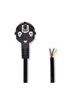 Nedis CEGL10700BK30 - Napájecí Kabel  | Typ F Zástrčka | Open | Úhlový | Přímý | 3 m | Černá