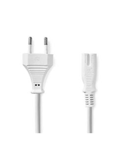 Nedis CEGL11040WT50 - Napájecí Kabel | Euro Zástrčka – IEC-320-C7 | 5 m | Bílá
