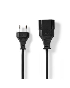 Nedis CEGL11085BK50 - Napájecí kabel | Euro Zástrčka | Euro Zásuvka |  CEE 7/16 | Přímý | Přímý | 5 m | Čer