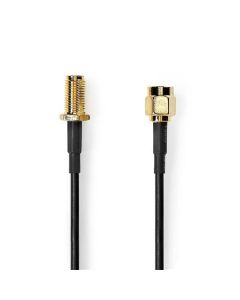 Nedis CSGL02010BK50 - Anténní kabel | SMA Zástrčka – SMA Zásuvka | 5 m | Černá