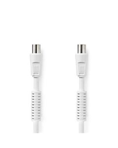 Nedis CSGL40020WT10- Koaxiální Kabel 120 dB | IEC (Koax) Zástrčka - IEC (Koax) Zásuvka | 1 m | Bílá