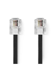 Nedis TCGL90200BK20 - Telekomunikační kabel | RJ11 Zástrčka – RJ11 Zástrčka | 2 m | Černá