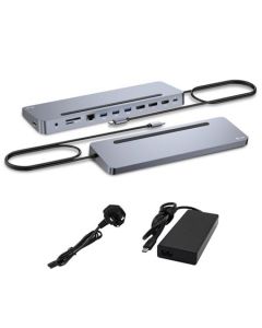 I-tec USB-C Metal Ergonomic 3x 4K Display Docking Station with Power Delivery 100 W + i-tec Universal Charger 100 W