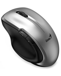 Genius Ergo 8200S Myš, bezdrátová, optická, 1200DPI, 5 tlačítek, tichá, BlueEye senzor, USB-C, stříbrná