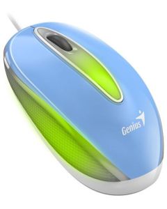 Genius DX-Mini / Myš, drátová, optická, 1000DPI, 3 tlačítka, USB, RGB LED, modrá