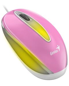 Genius DX-Mini / Myš, drátová, optická, 1000DPI, 3 tlačítka, USB, RGB LED, růžová