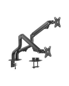 GEMBIRD Držák 2 monitorů na stůl MA-DA2-02, naklápěcí, až do 32" a 8kg, černý
