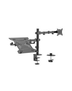 GEMBIRD Držák 3 monitorů na stůl s podstavcem pro notebook MA-DA-03, naklápěcí, až do 32" a 9kg, černý