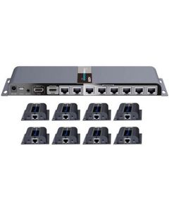 PremiumCord HDMI 1-8 splitter+extender po CAT6/6a/7, FULL HD, 3D