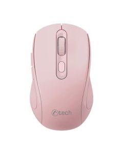 C-TECH myš WLM-12 Dual mode, bezdrátová, BT5.0 + 2,4GHz, 1600DPI, 6 tlačítek, USB nano receiver, růžová