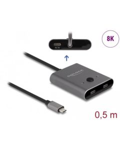 Delock Switch USB 10 Gbps USB Type-C™, 2 na 1, obousměrný, 8K