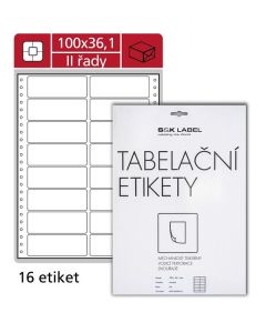 Tabelační dvouřadé etikety, 100 x 36,1 mm, 400 ks