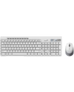 Genius SlimStar 8230 Set klávesnice a myši, bezdrátový, CZ+SK layout, Bluetooth, 2,4GHz, USB, bílá