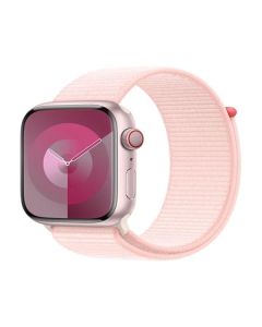 Apple Watch Series 9 Cellular 45mm Růžový hliník se světle růžovým provlékacím řemínkem