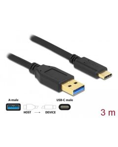 Delock SuperSpeed USB (USB 3.2 Gen 2) kabel Typu-A na USB Type-C™, délky 3m