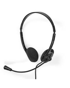 Nedis CHSTU110BK - PC sluchátka| Na Uši | Stereo | USB Typ-C ™ / USB-A | Sklopnou Mikrofon | Černá