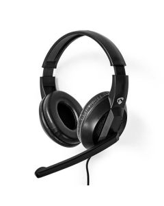 Nedis CHSTU210BK - PC sluchátka| Přes Uši | Stereo | USB Typ-C ™ / USB-A | Sklopnou Mikrofon | Černá