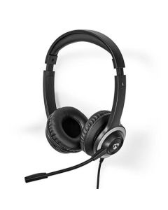 Nedis CHSTU310BK - PC sluchátka| Na Uši | Stereo | USB Typ-C ™ / USB-A | Sklopnou Mikrofon | Černá
