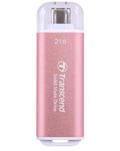 Transcend ESD300P 2TB, External SSD, USB 10Gbps, Type C, 1050MB/R, 950MB/W, růžový