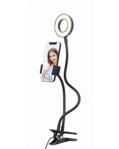 Gembird USB lampička selfie LED ring s držákem telefonu