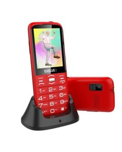 EVOLVEO EasyPhone XO, mobilní telefon pro seniory s nabíjecím stojánkem (červená barva)