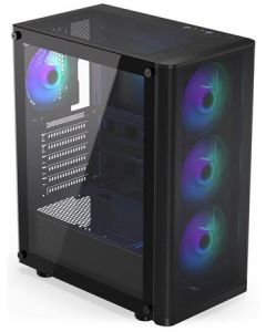 Endorfy skříň Ventum Ventum 200 ARGB 4× 120mm ARGB ventilátor, 2× USB 3.0, tvrzené sklo, černá