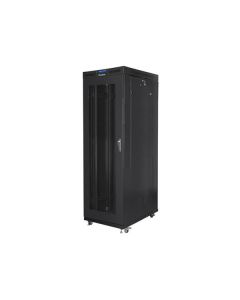 LANBERG Volně stojící skříň 19" 27U/800x1200 (v rozloženém stavu) černá (RAL9004) síťované dveře LCD  