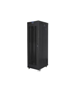 LANBERG Volně stojící skříň 19" 42U/600x1000 (v rozloženém stavu) síťované dveře LCD černá (RAL9004)  