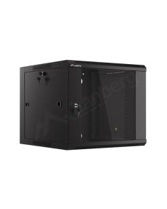 LANBERG Nástěnná jednodílná skříň 19", 9U 570x600 snadná a rychlá montáž (v rozloženém stavu) černá (RAL9004)  