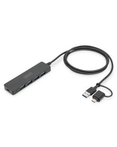 Digitus USB 3.0 Hub 4-Port, Slim Line, 1,2m kabel