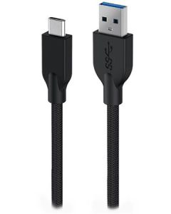 Genius ACC-A2CC-3A, Kabel, USB A / USB-C, USB 3.0, 3A, QC 3.0, opletený, 1m, černý