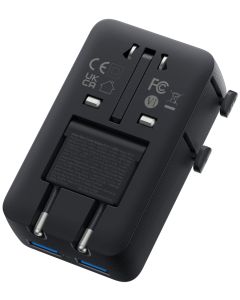Anker Nano cestovní adaptér/ 5v1/ 20W/ 2x USB-C/ 2x USB/ UK/US/AU/EU/ černý