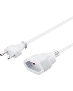 PremiumCord Kabel síťový prodlužovací dvojvidlice 230V 5m bílý