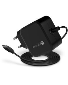 CONNECT IT C-Power Mini univerzální notebookový adaptér USB-C, PD 67 W, ČERNÝ
