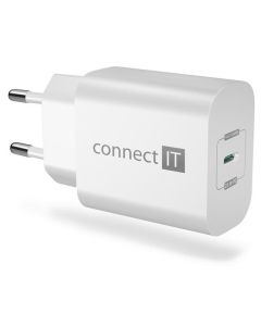 CONNECT IT Voyager2 nabíjecí adaptér 1×USB-C, 25W PD, BÍLÝ