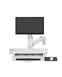 ERGOTRON StyleView® Sit-Stand Combo Arm s prac. plochou,nástěnný držák do lišty LCD, klávesnice+ myš,sklopný,bílý