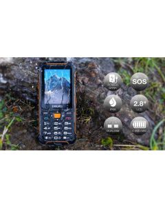 EVOLVEO StrongPhone Z6, vodotěsný odolný Dual SIM telefon, černo-oranžová