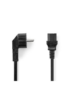 Nedis CEGL10015BK30 - Napájecí Kabel  | Typ F Zástrčka | IEC-320-C13 | Úhlový | Přímý | 3 m | Černá