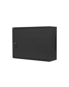 LANBERG Nástěnná jednodílná skříň 19", 4U+3U/540x200, (dodávané složené), nízkoprofilová, plné dveře, černá (RAL9004)