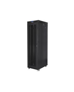 LANBERG Volně stojící skříň 19" 47U/800x1000 (v rozloženém stavu) síťované dveře LCD černá (RAL9004)