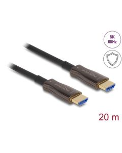 Delock Aktivní optický kabel HDMI s kovovým pancéřováním, 8K 60 Hz, 20 m