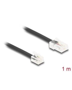 Delock Telefonní kabel RJ45, ze zástrčky na zástrčku RJ11, černý, 1 m