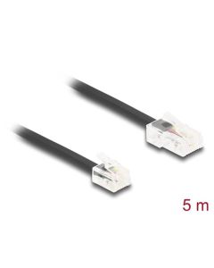 Delock Telefonní kabel RJ45, ze zástrčky na zástrčku RJ11, černý, 5 m